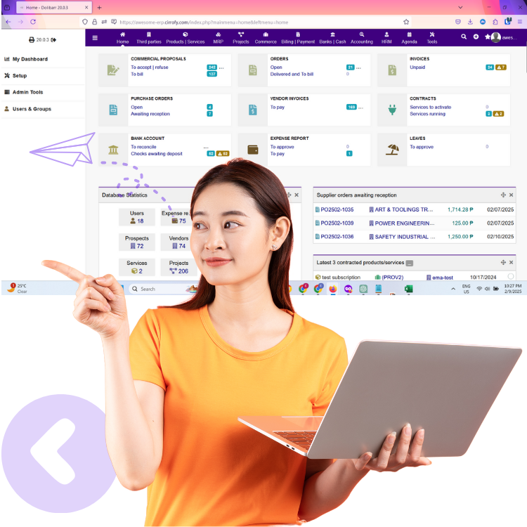 Girl pointing to the headlines